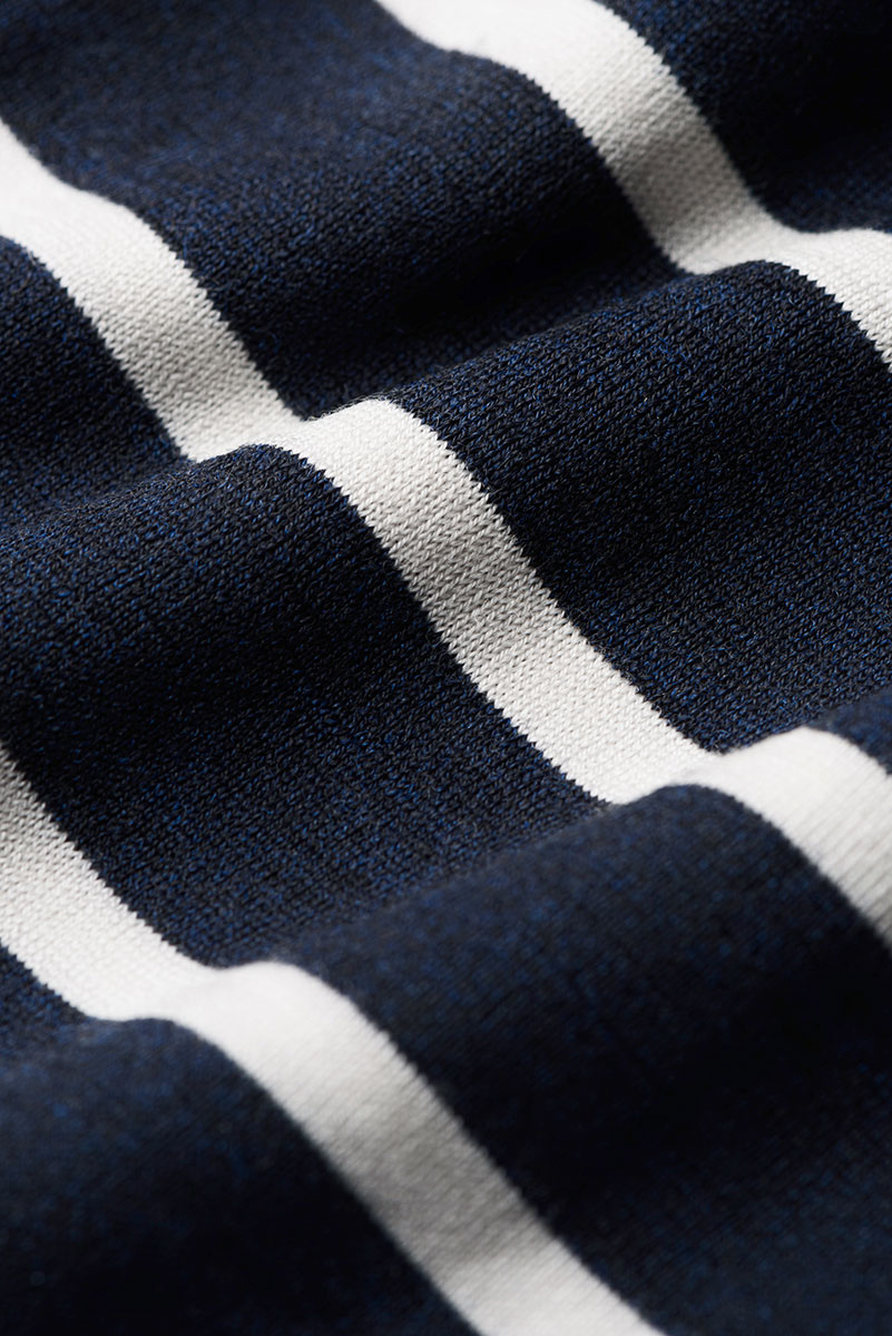 Shirt Round Neck Big Stripe True Navy