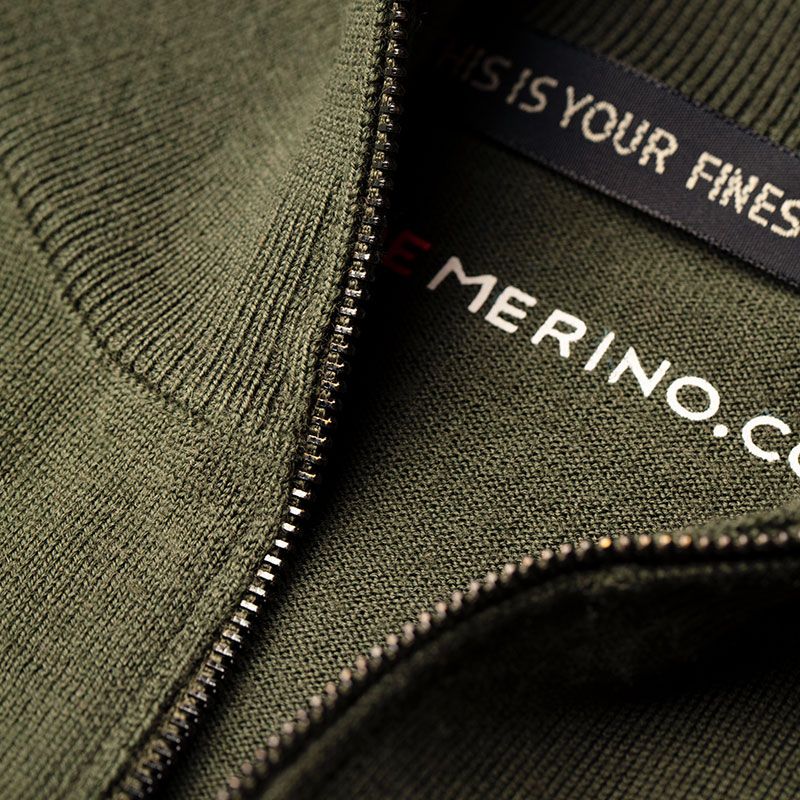 Joe Riva Cardigan Zip Classy Moss