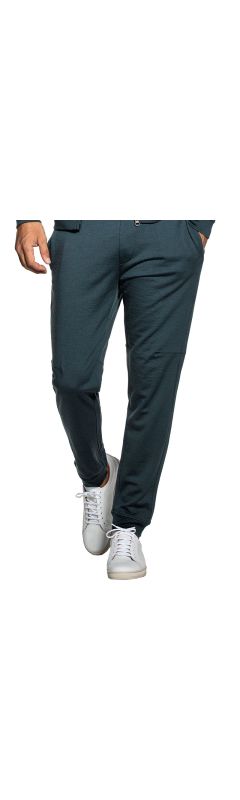 Sweatpants voor heren in het blauwgroen gemaakt van merinowol