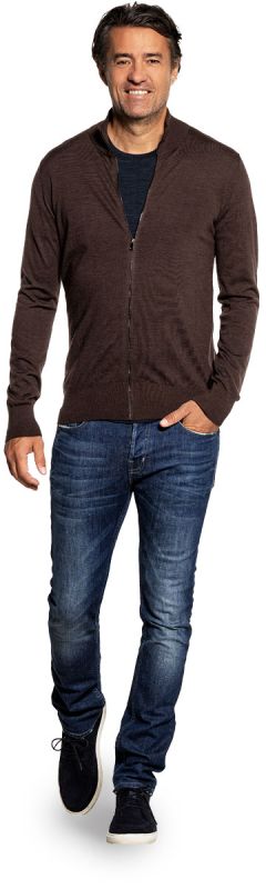 Joe Riva Cardigan Zip Pure Chocolate