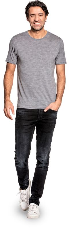 Merino T-Shirt mit Rundhalsausschnitt in Grau