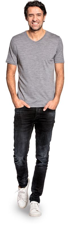Joe Shirt V-neck Mid Grey