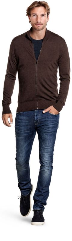 Joe Riva Cardigan Zip Pure Chocolate