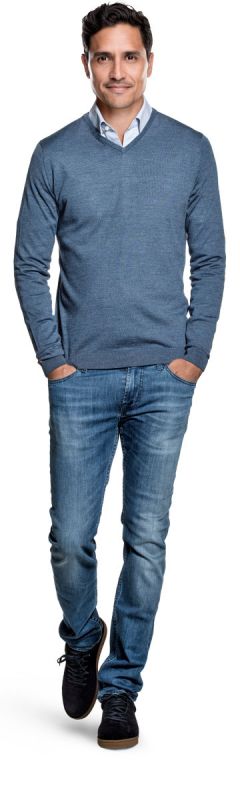 Joe V-Neck Jeans Blue