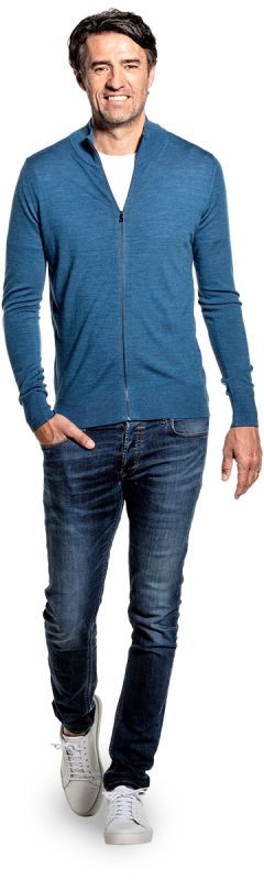 Strickjacke Herren Sommer blau