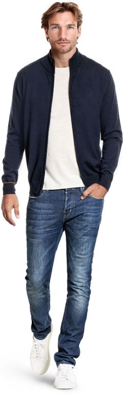 Joe Cardigan 2-Way Zip True Navy