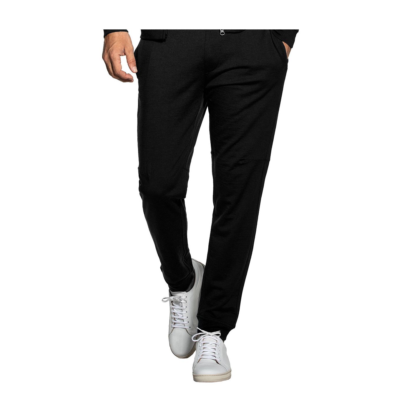 Sweatpants for men made of Merino wool in Black
