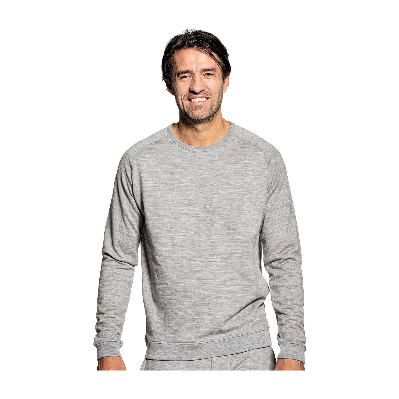 Sweatshirt voor mannen gemaakt van merinowol in het Grijs