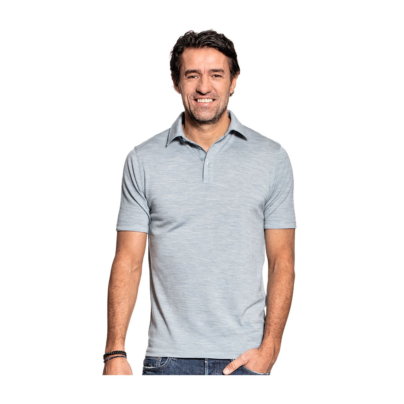 Shirt Polo Short Sleeve Hazy Blue