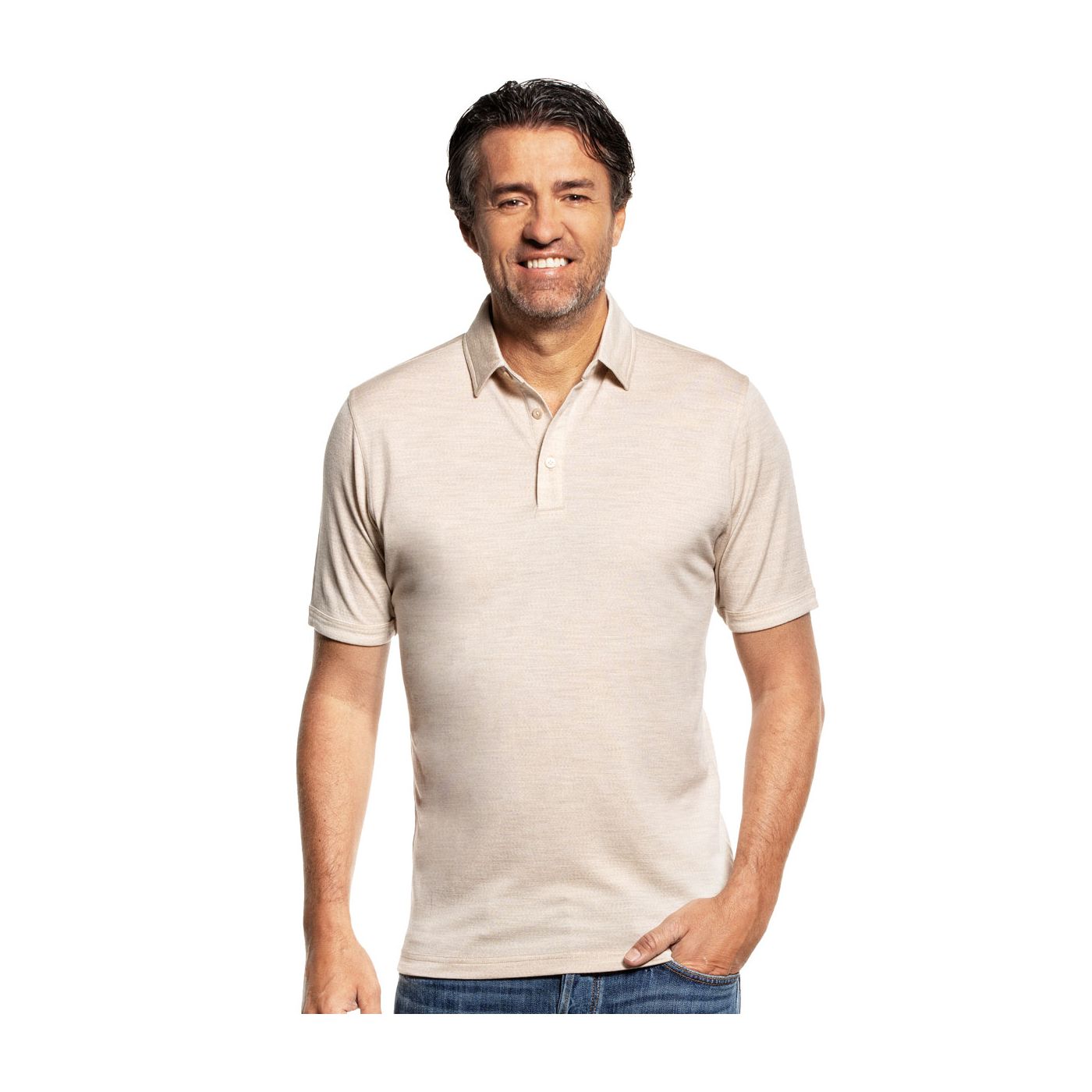 Shirt Polo Short Sleeve Sparkling Champagne