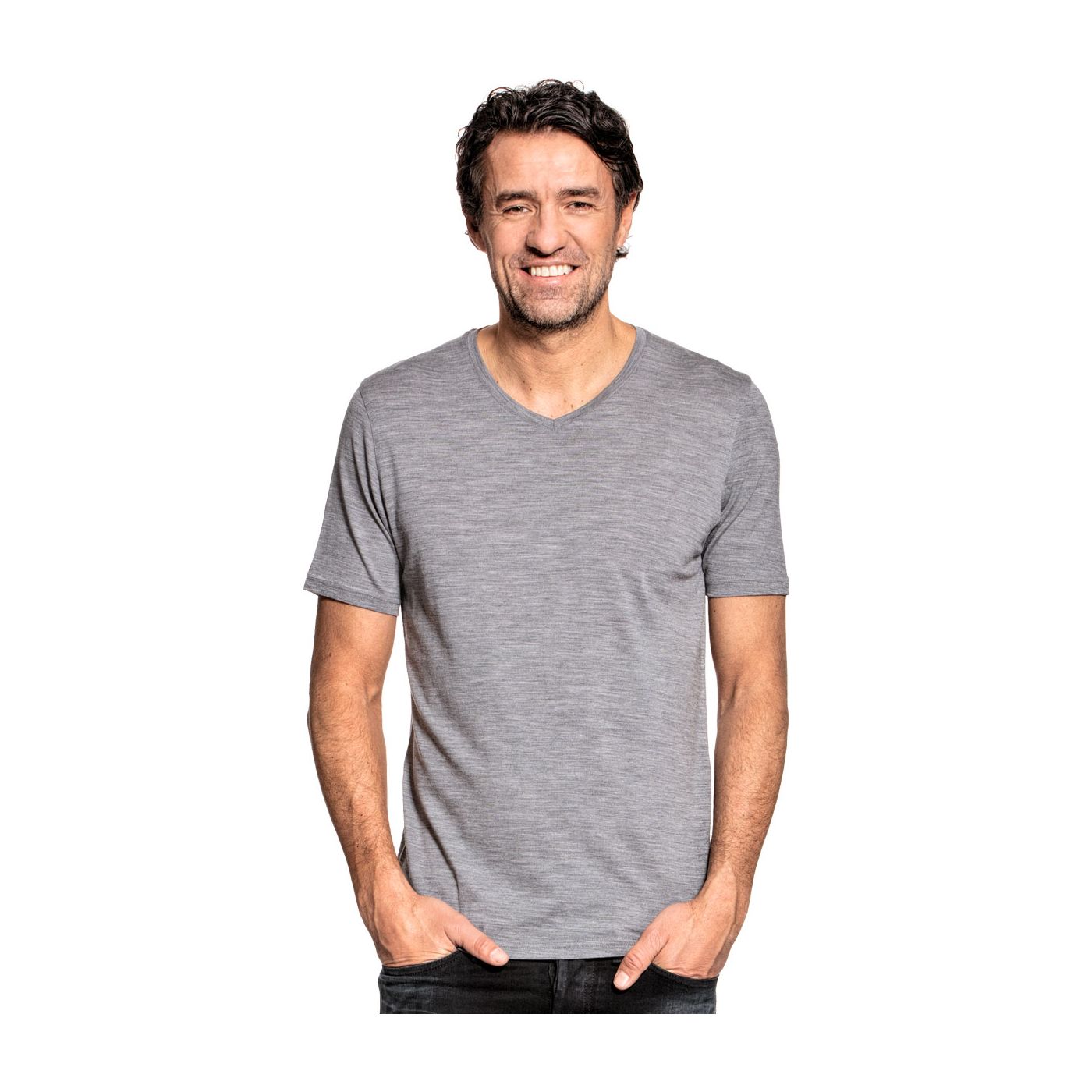 Joe Shirt V-neck Mid Grey
