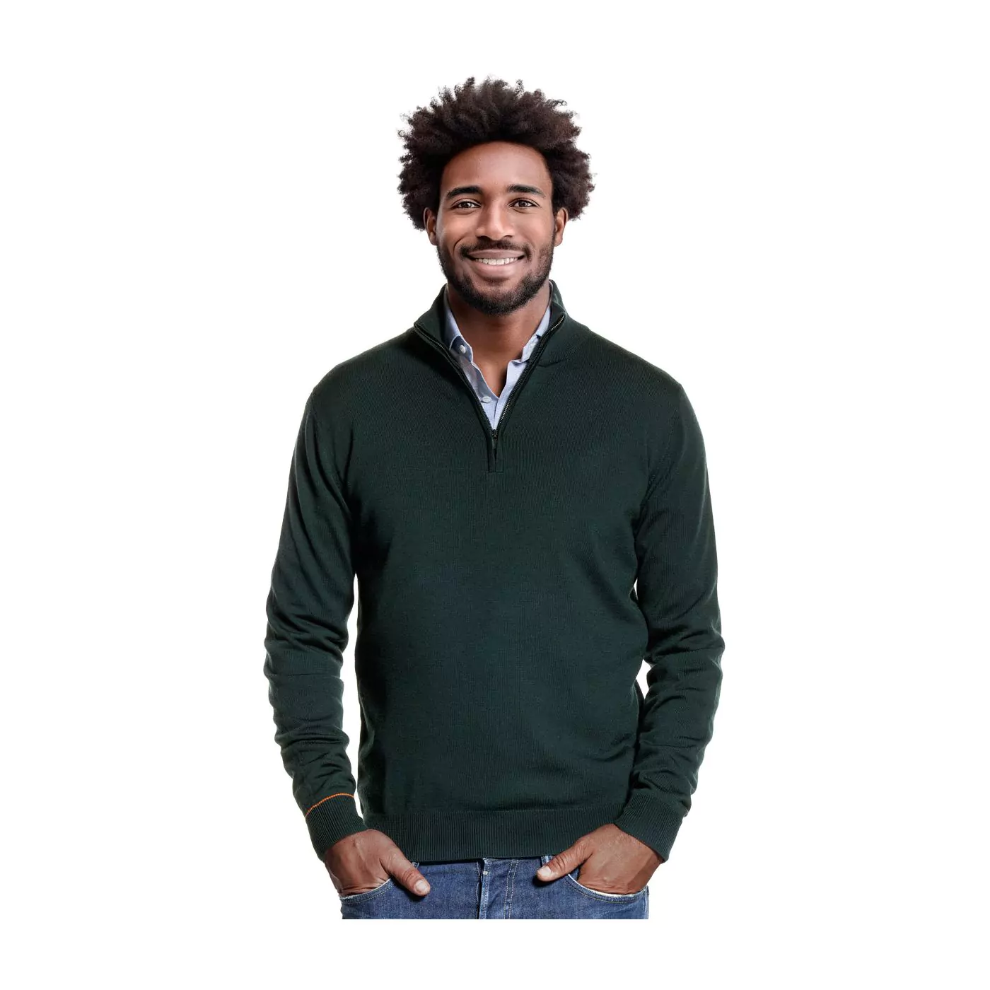 Dark green quarter zip sale