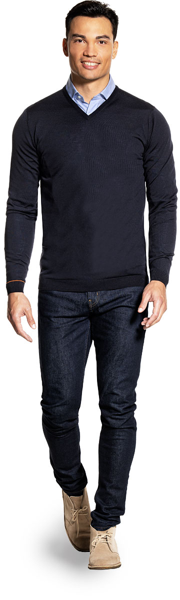 Joe V-neck Extra Long Very Dark Navy