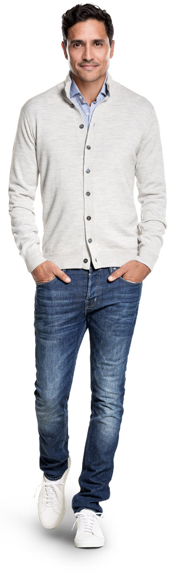Vest Button 3D Dover Grey