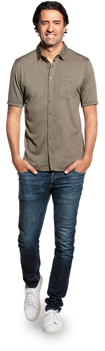 Joe Shirt Button Up Short Sleeve Clean Kaki