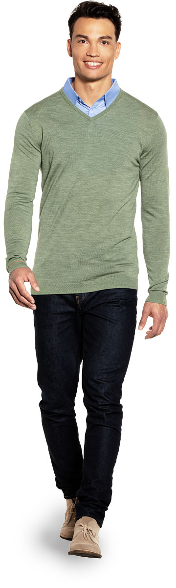 Joe V-neck Extra Long Agave Green