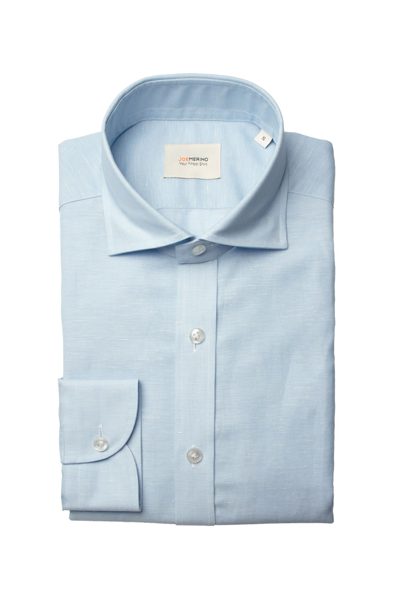 Linen Wool Woven Shirt Foggy Blue