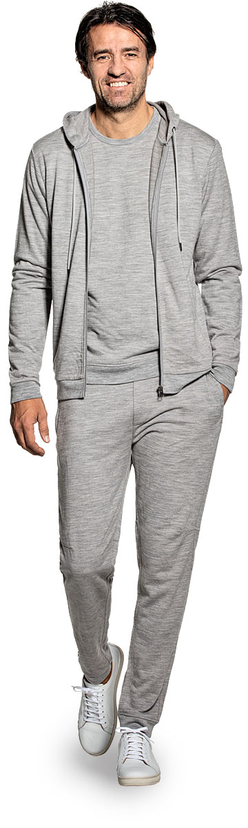 Herren Kapuzensweatjacke in Grau