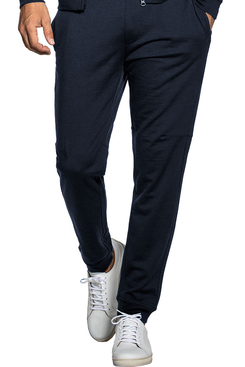 Sweatpants for men made of Merino wool in Dark blue