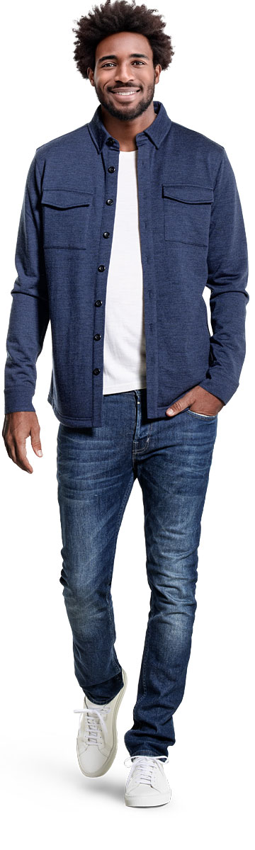 Blauw overshirt voor heren.