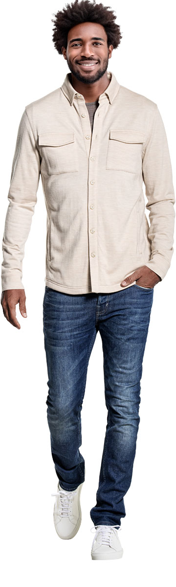 Beige overshirt voor heren.