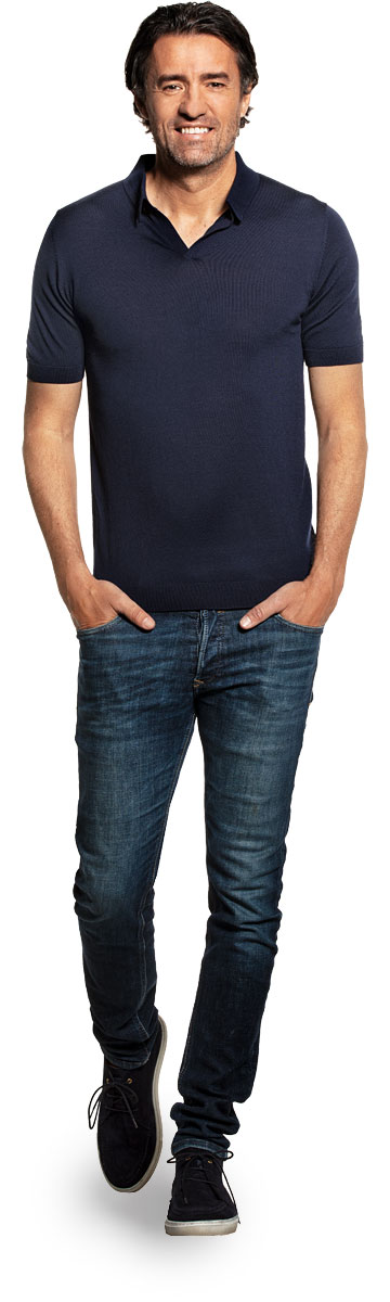 Joe Riva Short Sleeve Navy Blue