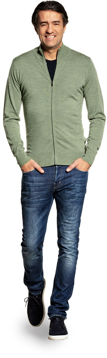 Joe Riva Cardigan Zip Agave Green