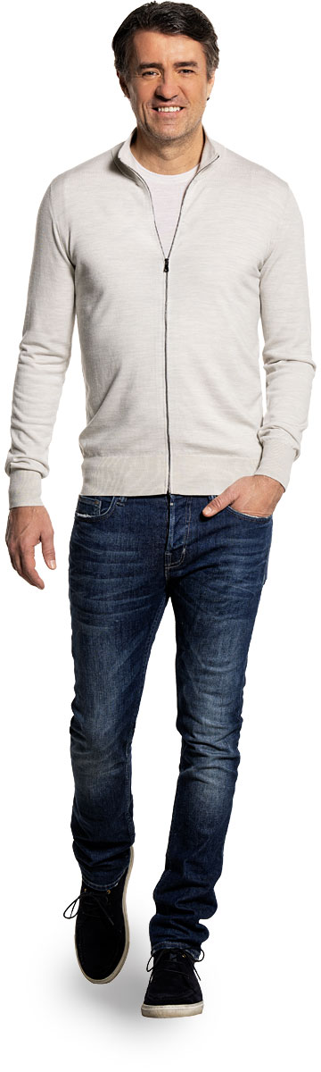 Riva Cardigan Zip Clean Cement