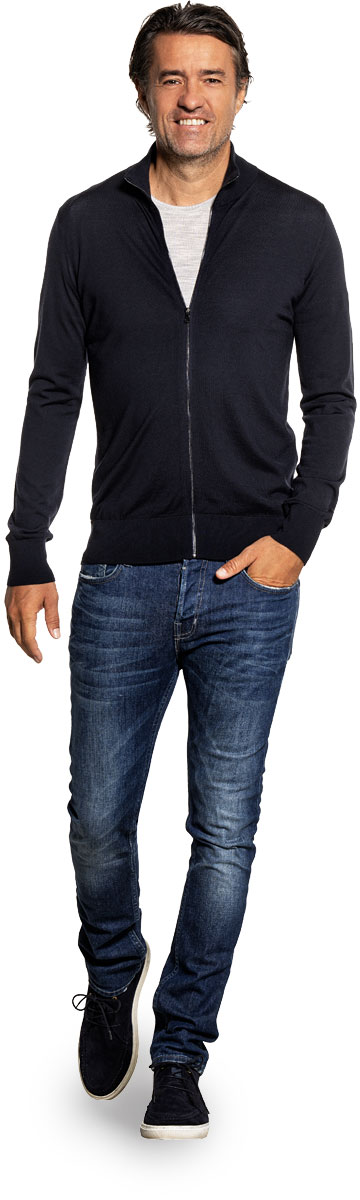 Joe Riva Cardigan Zip Very Dark Navy