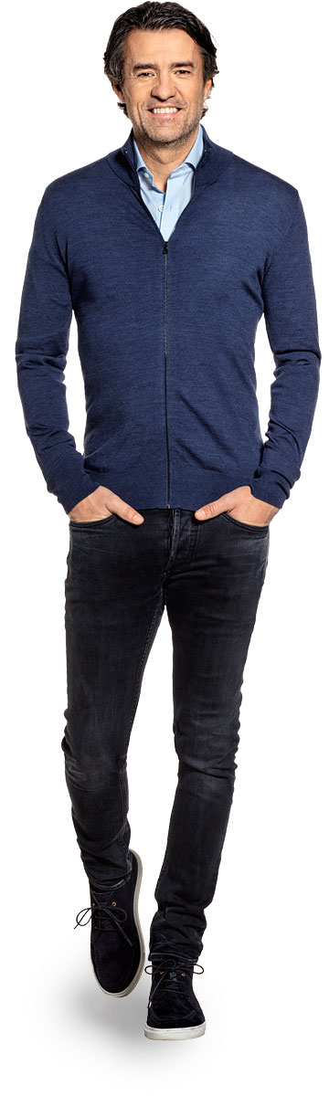 Joe Riva Cardigan Zip Summernight Navy