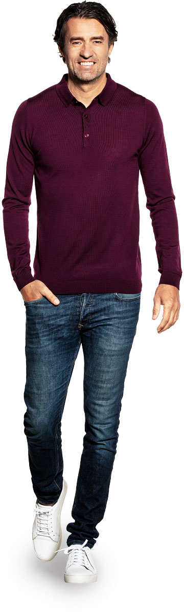 Riva Buttons Long Sleeve Red Cabbage