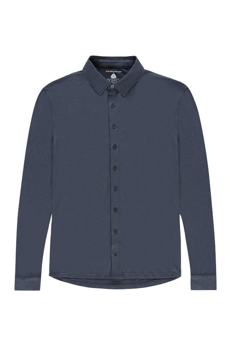 Joe Shirt Button Up Dark Steel