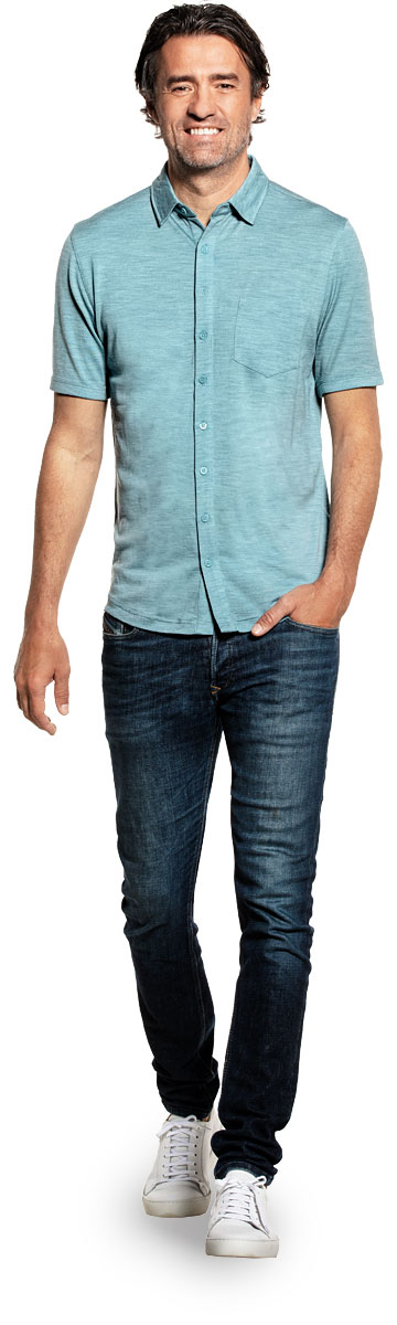Joe Shirt Button Up Short Sleeve Mythos Blue 