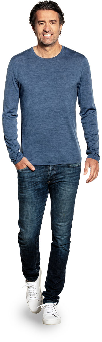 Shirt Long Sleeve Jeans Blue