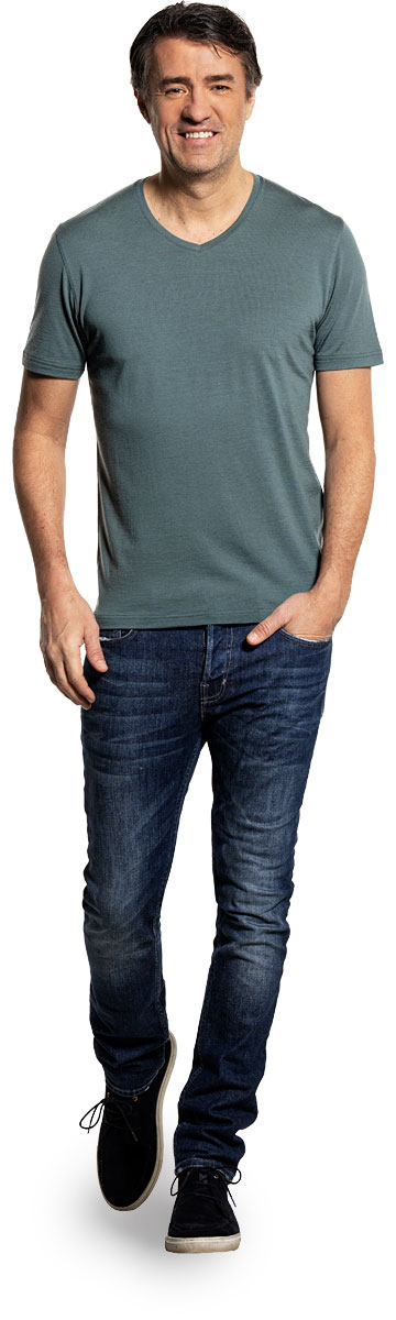 Shirt V-Neck Green Sage 