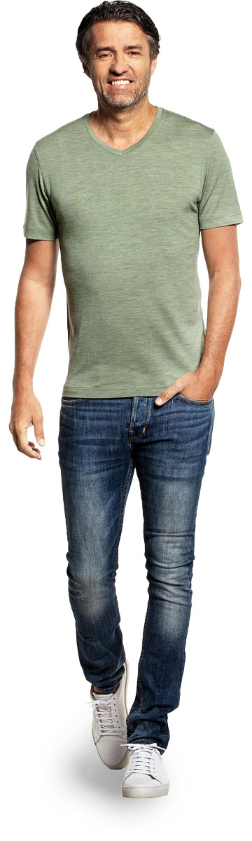 Joe Shirt V-neck Agave Green