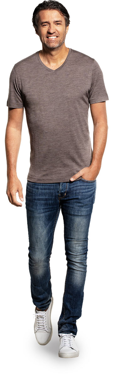 Joe Shirt V-neck Muddy Clay