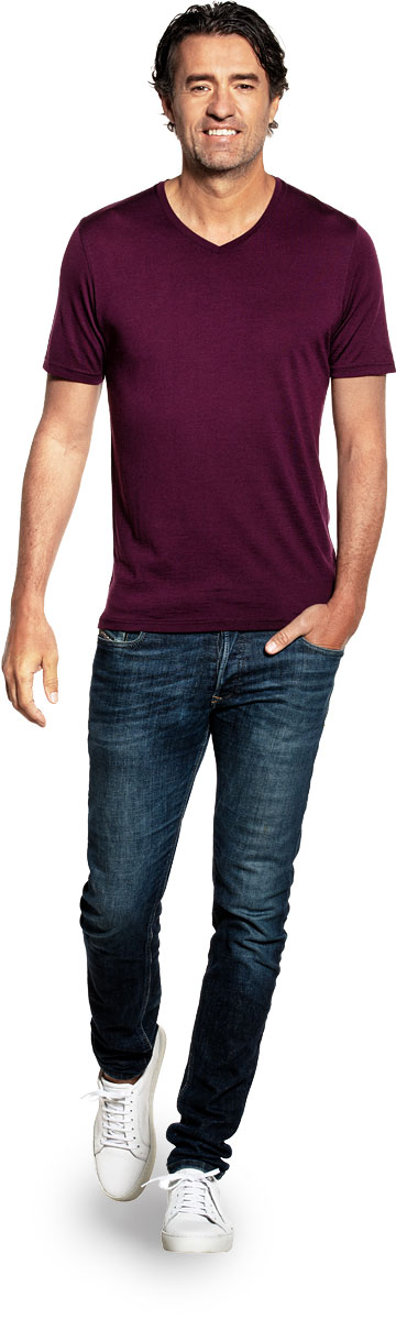 Joe Shirt V-neck Red Cabbage