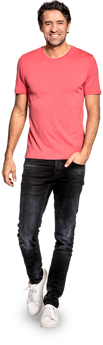 T-Shirt mit Rundhals für Herren in Pink