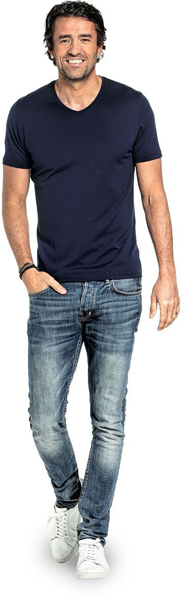 Joe Shirt V-neck Navy Blue