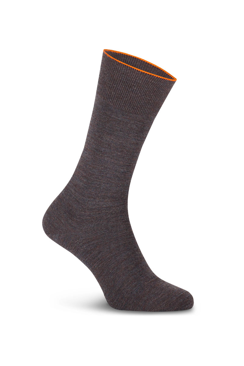 Merino Socken dünn braun