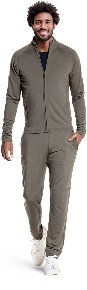 Veste sport jogging homme laine mérinos