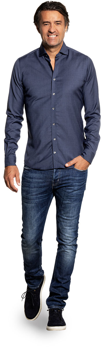 Joe Woven Shirt Denim Blue