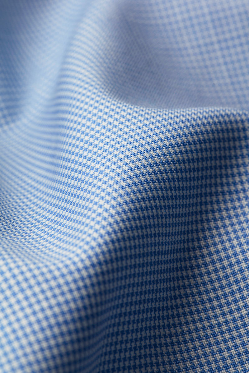 Joe Woven Shirt Houndstooth Light Blue