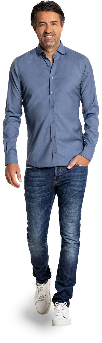 Joe Woven Shirt Light Denim Blue