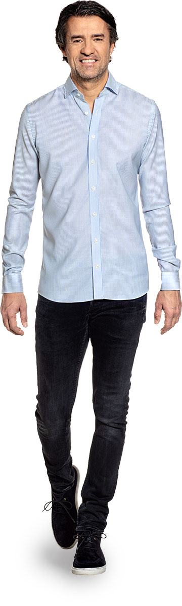 Joe Woven Shirt Stripe Light Blue 