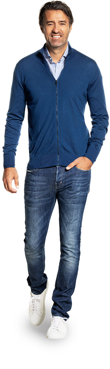 Riva Cardigan Zip Bright Navy