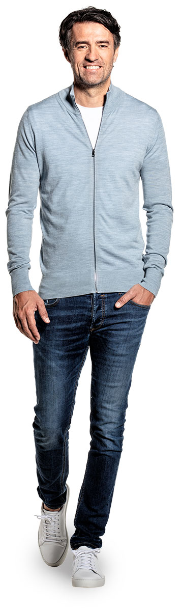 Joe Riva Cardigan Zip Hazy Blue