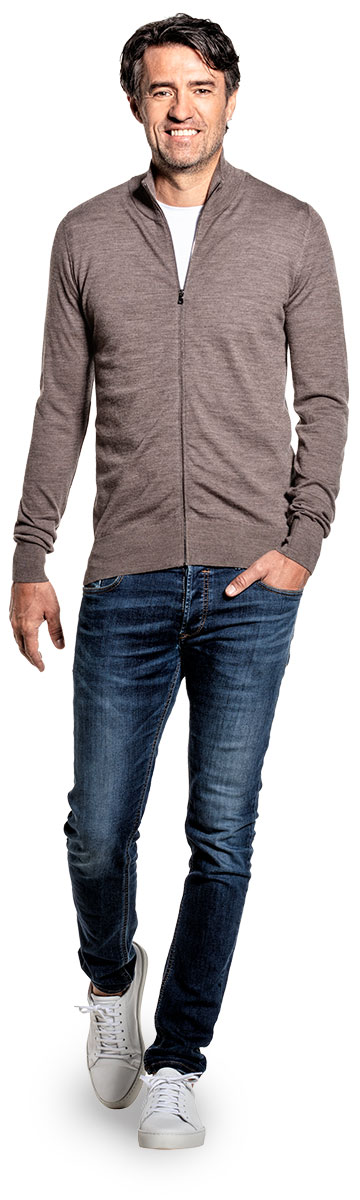 Joe Riva Cardigan Zip Muddy Clay