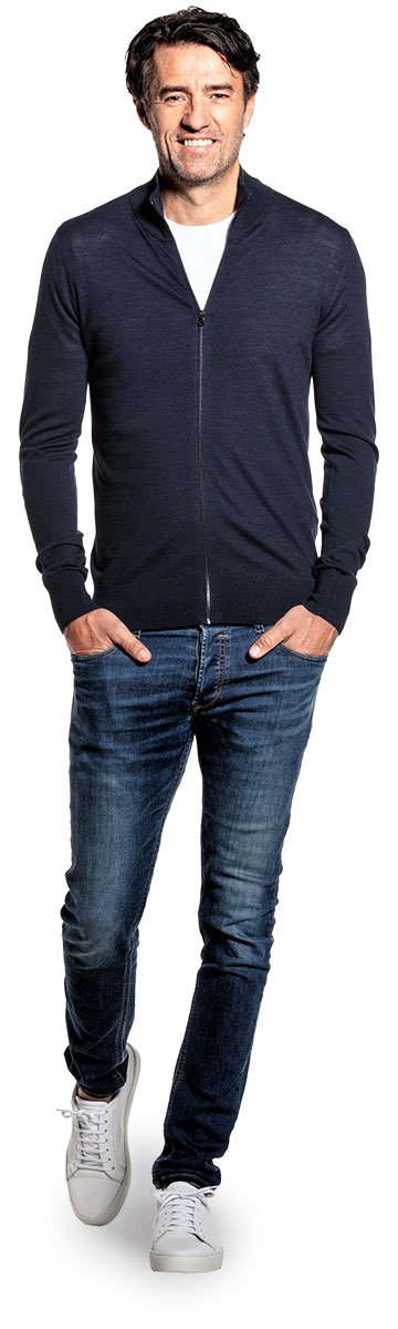 Joe Riva Cardigan Zip True Navy